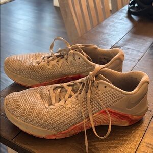 Nike Grey and Crimson Pink Athletic Shoes